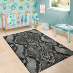 Grey And Black Snakeskin Print Area Rug