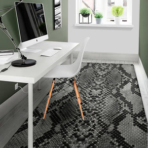 Grey And Black Snakeskin Print Area Rug