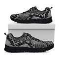 Grey And Black Snakeskin Print Black Running Shoes