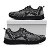 Grey And Black Snakeskin Print Black Sneakers