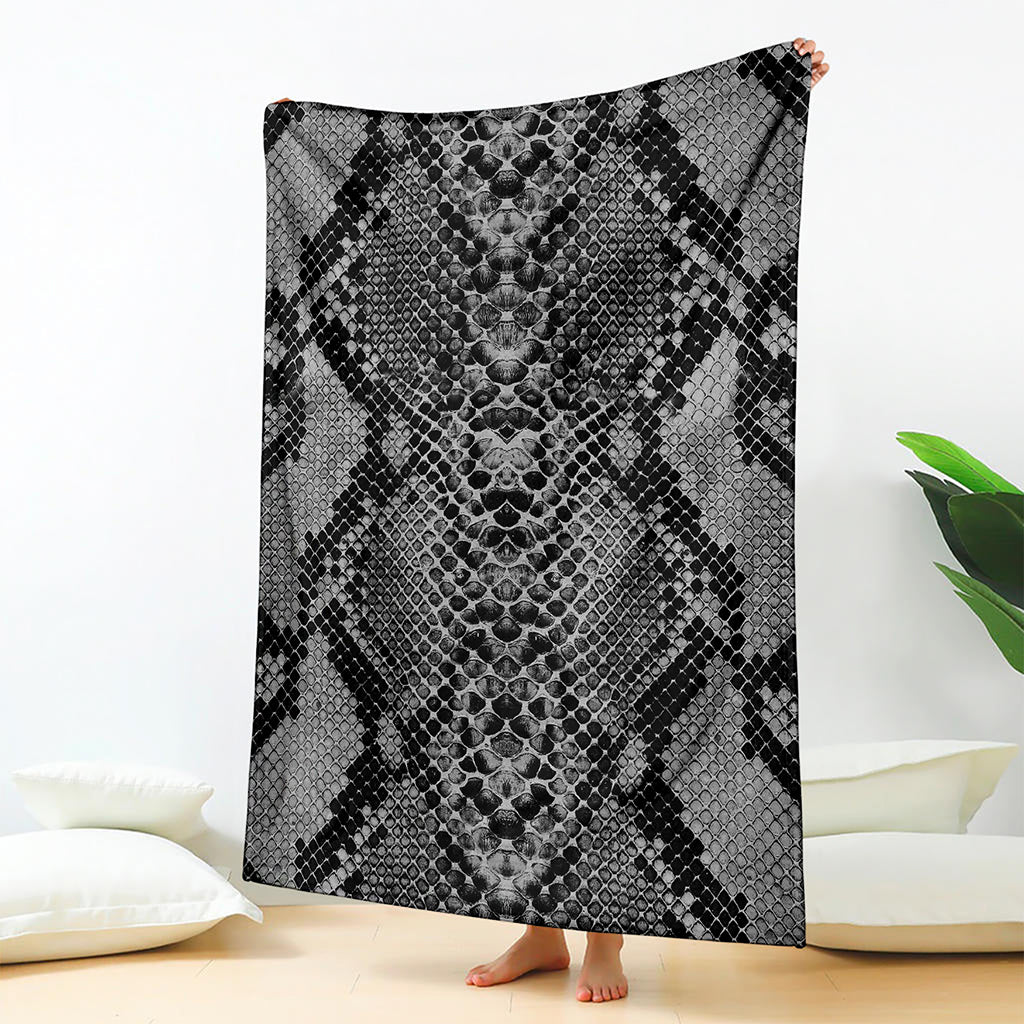 Grey And Black Snakeskin Print Blanket