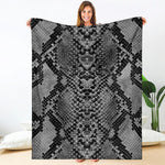 Grey And Black Snakeskin Print Blanket