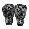 Grey And Black Snakeskin Print Boxing Gloves