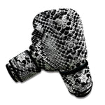 Grey And Black Snakeskin Print Boxing Gloves