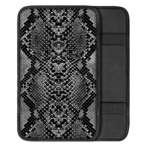 Grey And Black Snakeskin Print Car Center Console Cover