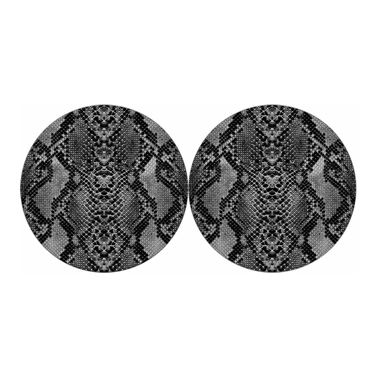 Grey And Black Snakeskin Print Car Coasters