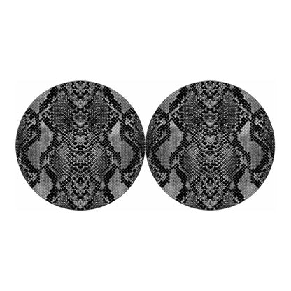 Grey And Black Snakeskin Print Car Coasters