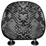 Grey And Black Snakeskin Print Car Headrest Covers