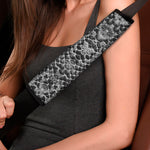 Grey And Black Snakeskin Print Car Seat Belt Covers