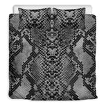 Grey And Black Snakeskin Print Duvet Cover Bedding Set