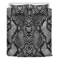 Grey And Black Snakeskin Print Duvet Cover Bedding Set