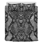 Grey And Black Snakeskin Print Duvet Cover Bedding Set