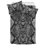 Grey And Black Snakeskin Print Duvet Cover Bedding Set