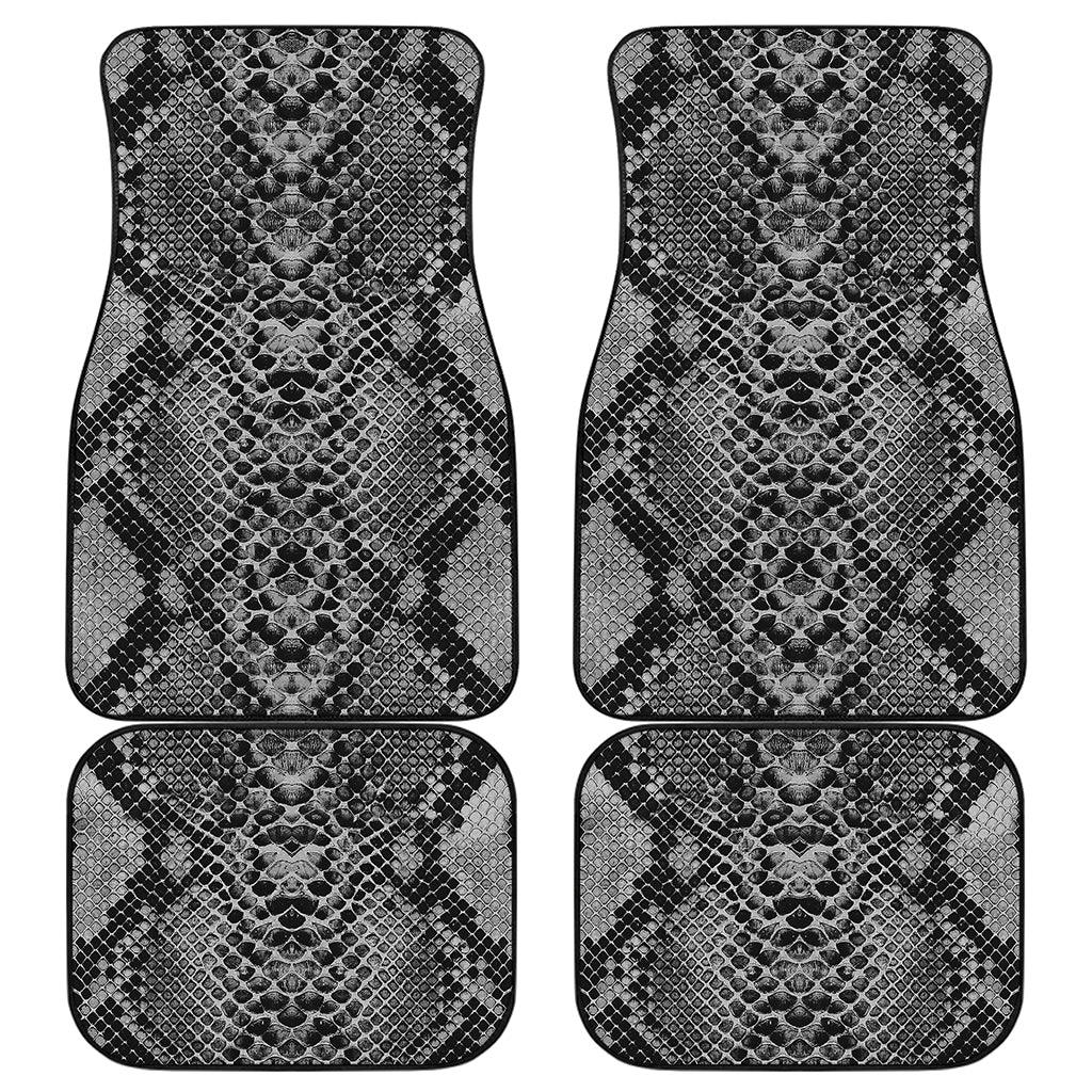 Grey And Black Snakeskin Print Front and Back Car Floor Mats