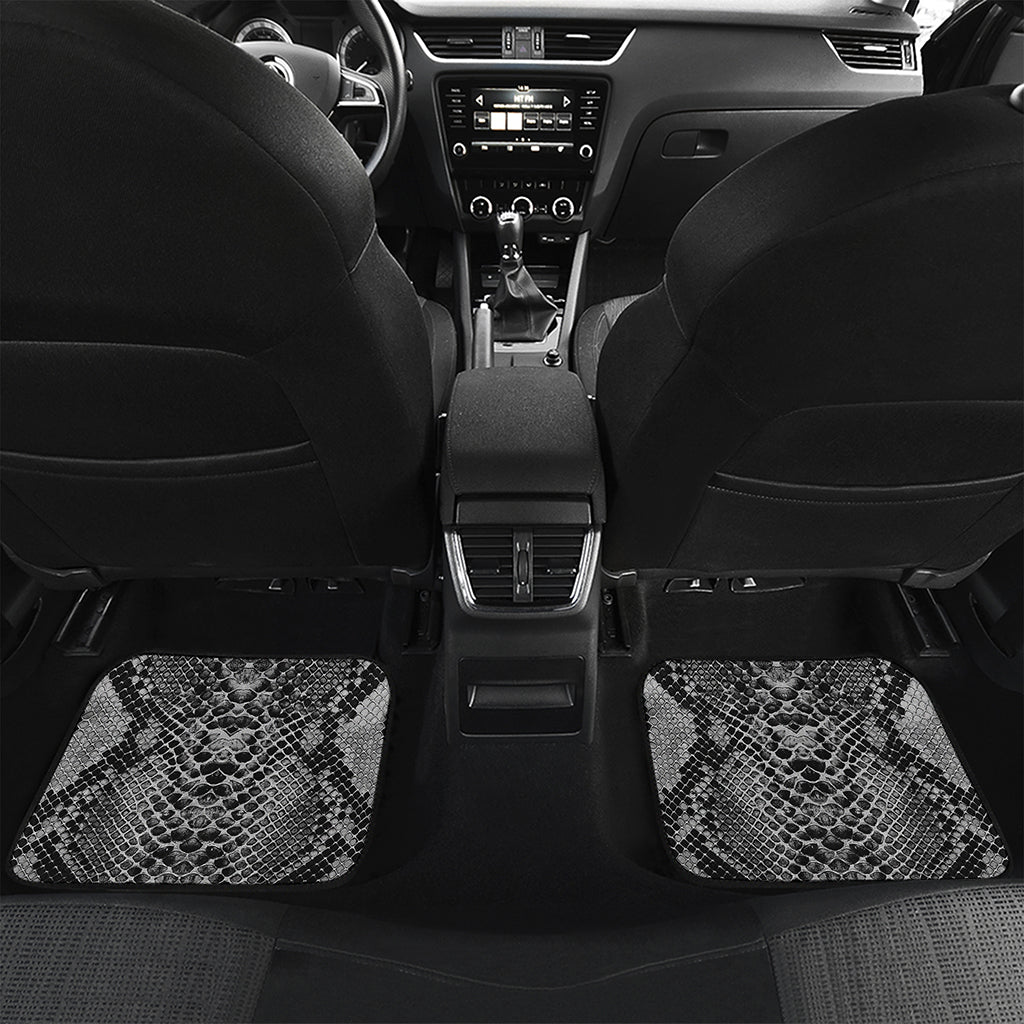 Grey And Black Snakeskin Print Front and Back Car Floor Mats