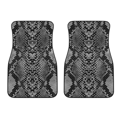 Grey And Black Snakeskin Print Front Car Floor Mats