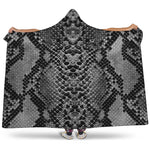 Grey And Black Snakeskin Print Hooded Blanket