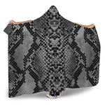 Grey And Black Snakeskin Print Hooded Blanket
