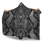 Grey And Black Snakeskin Print Hooded Blanket