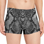 Grey And Black Snakeskin Print Men's Boxer Briefs