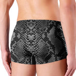 Grey And Black Snakeskin Print Men's Boxer Briefs