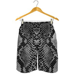 Grey And Black Snakeskin Print Men's Shorts