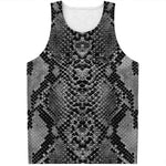 Grey And Black Snakeskin Print Men's Tank Top