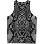 Grey And Black Snakeskin Print Men's Tank Top