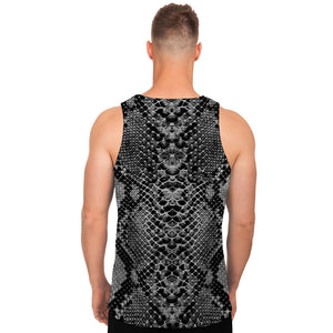 Grey And Black Snakeskin Print Men's Tank Top