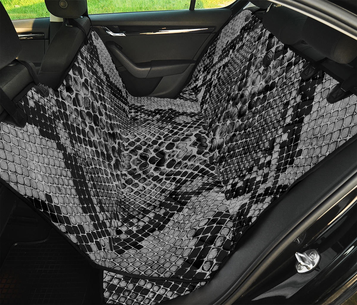 Grey And Black Snakeskin Print Pet Car Back Seat Cover