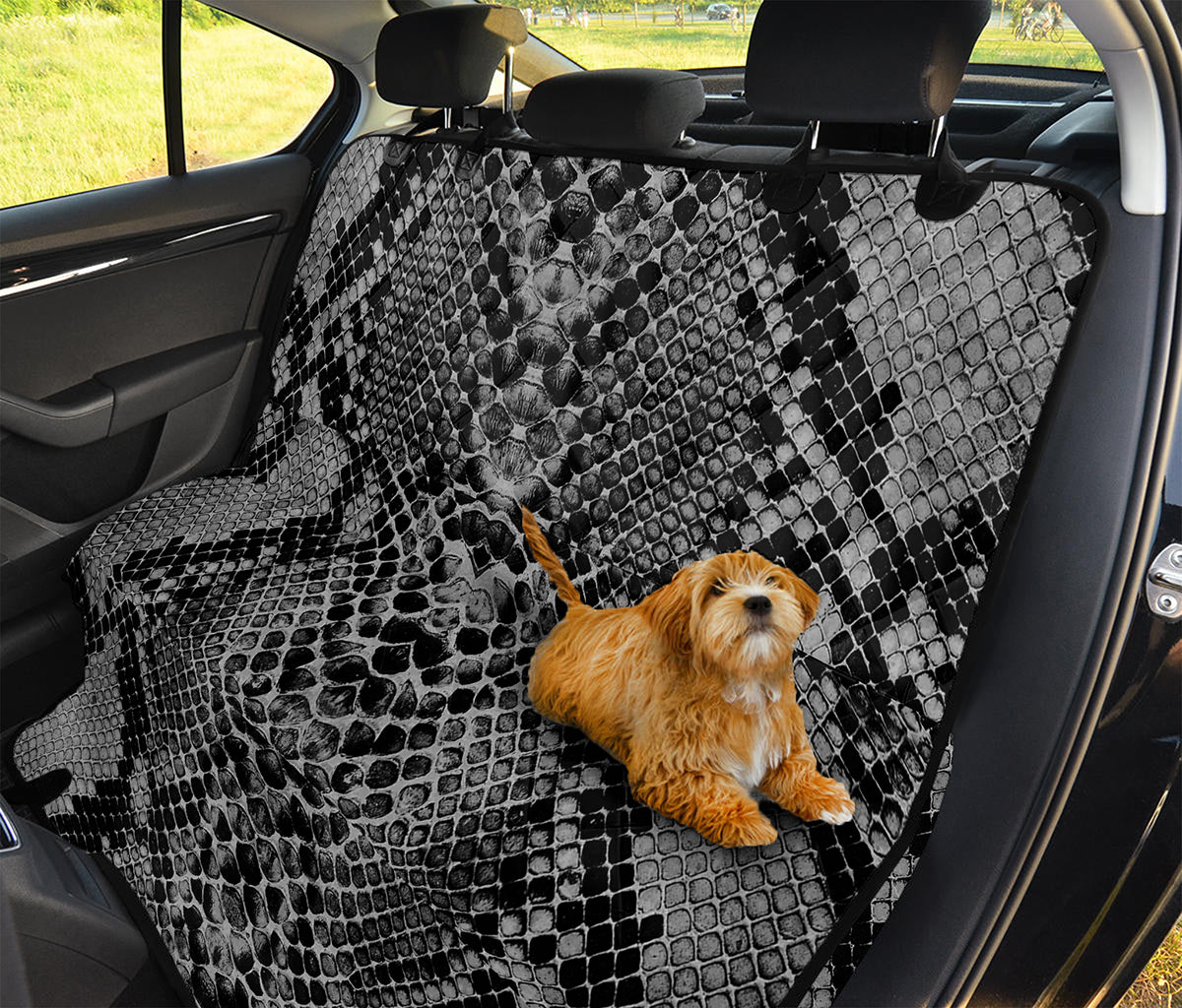 Grey And Black Snakeskin Print Pet Car Back Seat Cover