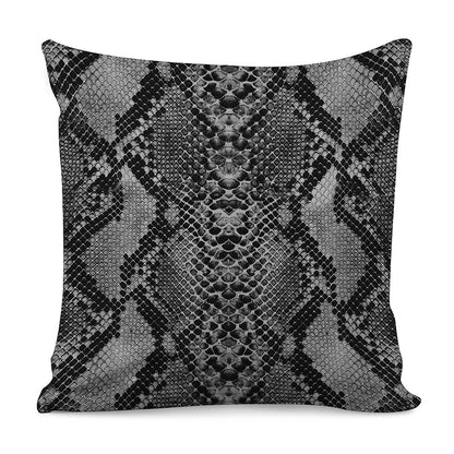 Grey And Black Snakeskin Print Pillow Cover