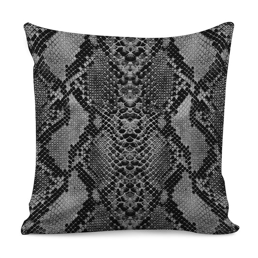 Grey And Black Snakeskin Print Pillow Cover