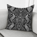 Grey And Black Snakeskin Print Pillow Cover