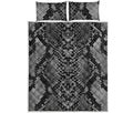 Grey And Black Snakeskin Print Quilt Bed Set