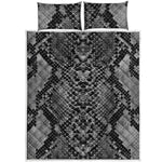 Grey And Black Snakeskin Print Quilt Bed Set