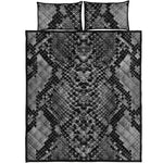 Grey And Black Snakeskin Print Quilt Bed Set