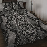 Grey And Black Snakeskin Print Quilt Bed Set