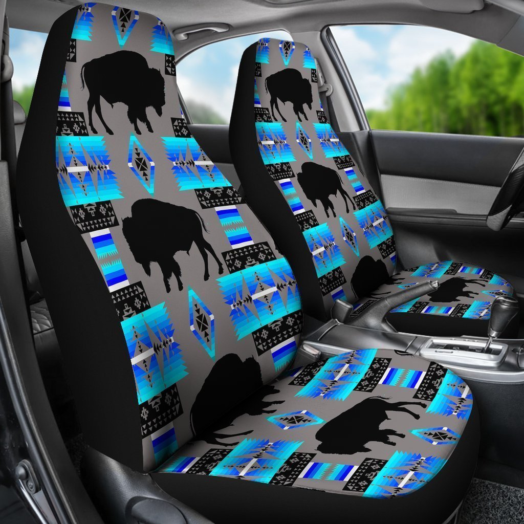 Grey And Blue Native Buffalo Universal Fit Car Seat Covers GearFrost