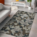 Grey And Brown Camouflage Print Floor Mat