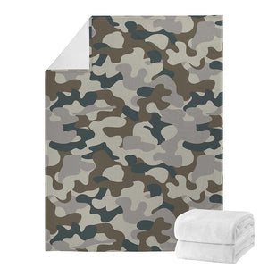 Grey And Brown Camouflage Print Blanket