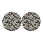Grey And Brown Camouflage Print Car Coasters