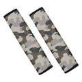 Grey And Brown Camouflage Print Car Seat Belt Covers