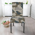 Grey And Brown Camouflage Print Dining Chair Slipcover