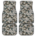 Grey And Brown Camouflage Print Front and Back Car Floor Mats