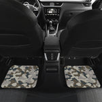 Grey And Brown Camouflage Print Front and Back Car Floor Mats