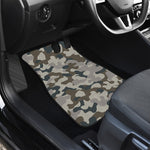 Grey And Brown Camouflage Print Front and Back Car Floor Mats