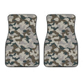 Grey And Brown Camouflage Print Front Car Floor Mats