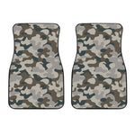 Grey And Brown Camouflage Print Front Car Floor Mats