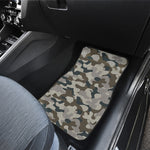 Grey And Brown Camouflage Print Front Car Floor Mats